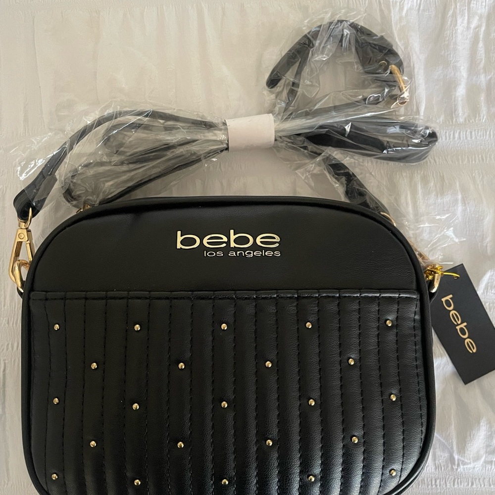 NWT BEBE Black Aliah Camera Crossbody Bag